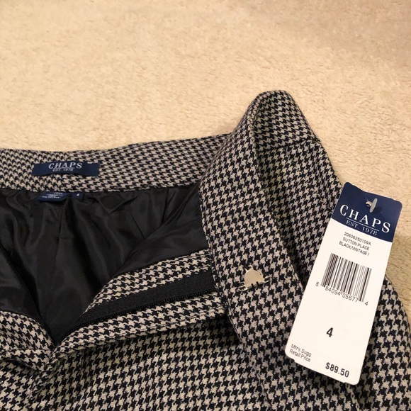 Chaps NWT houndstooth wool lined pants size 4 - Picture 4 of 8